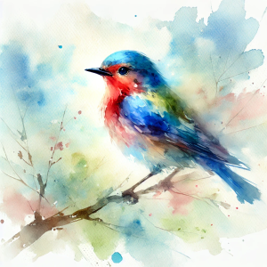 Bird in Watercolor Style